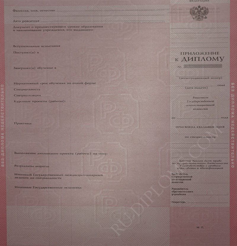 Диплом техникума или колледжа 2004-2006 год 